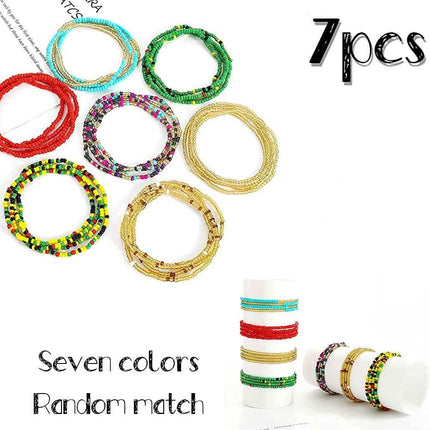 7-Pieces: Women Waist Bead Chain Belly Chain Beach Jewelry