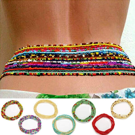 7-Pieces: Women Waist Bead Chain Belly Chain Beach Jewelry