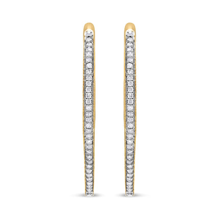 10k Yellow Gold Round Cut Diamond Earrings (1 cttw, I-J Color, I2-I3 Clarity)