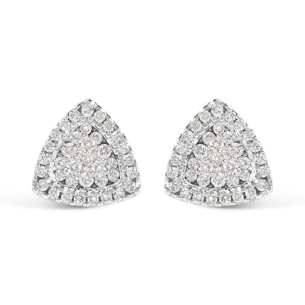 14K White Gold 1/2 cttw Trillion Shaped Diamond Stud Earrings (H-I Clarity, SI2-I1 Color)