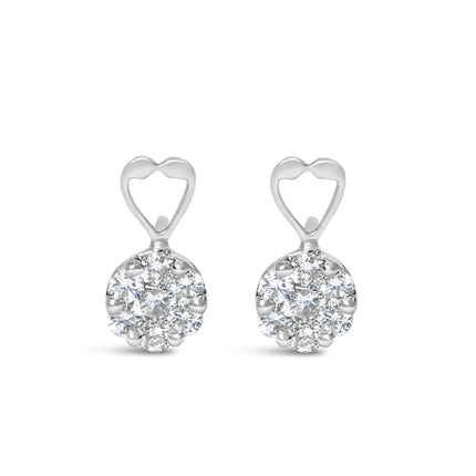 14K White Gold 1 1/4 cttw Round Cut Diamond Earrings (H-I, I1-I2)