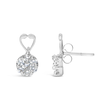 14K White Gold 1 1/4 cttw Round Cut Diamond Earrings (H-I, I1-I2)