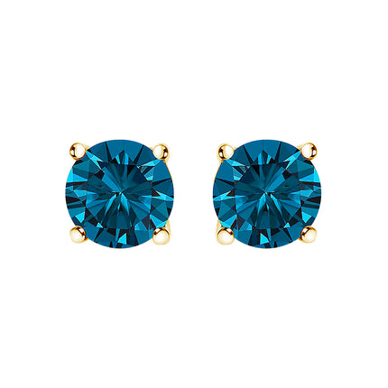 14K White Gold 1.00 Cttw Blue Lab Grown Diamond Stud Earrings with Screw Backs