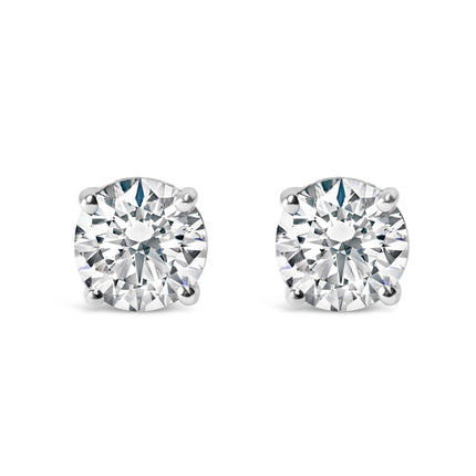 IGI Certified 14K White Gold 1 1/2 Cttw Lab Grown Diamond Solitaire Stud Earrings with Screwbacks (H-I Color, VS1-VS2 Clarity)