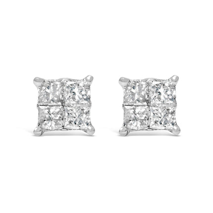 10K White Gold Diamond Stud Earrings (3/4 cttw, H-I Color, SI2-I1 Clarity)