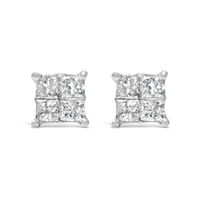 10K White Gold Diamond Stud Earrings (3/4 cttw, H-I Color, SI2-I1 Clarity)