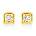 Yellow.Sterling Silver / 0.1 / Square Shape
