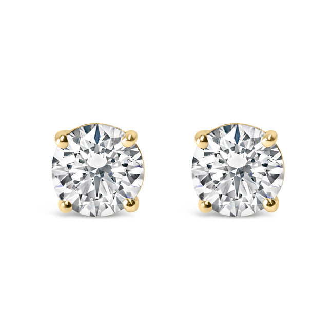 14K White Gold 3.0 Cttw Lab Grown Diamond Solitaire Stud Earrings