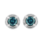 White.Sterling Silver / 1.5 / Blue Diamond