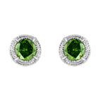 White.Sterling Silver / 0.25 / Green Diamond