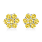 White.Sterling Silver / 0.25 / Yellow Diamond