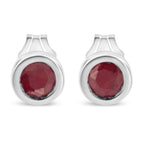 White.Sterling Silver / Red Garnet