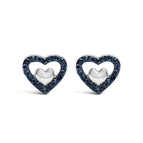 White.Sterling Silver / 0.15 / Blue Diamond