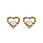 White.Sterling Silver / 0.15 / Yellow Diamond