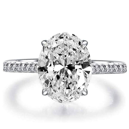 7.00 CTTW Oval Cut Engagement Ring in White Gold