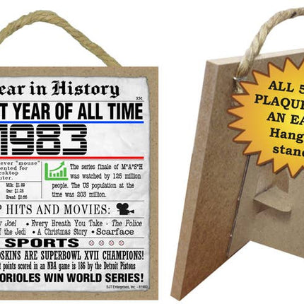 1983 A Year in History Plaques 5" x 5" wood plaque/sign