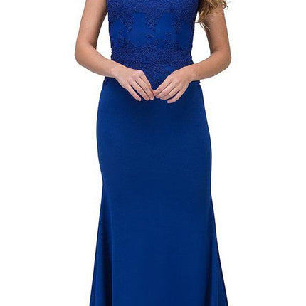 CLEARANCE - Eureka 7100 Lace Appliqued Bodice Long Dress Off-Shoulder (Size 2XL)