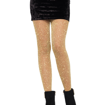 Metallic Shimmer Tights - Gold - O/S