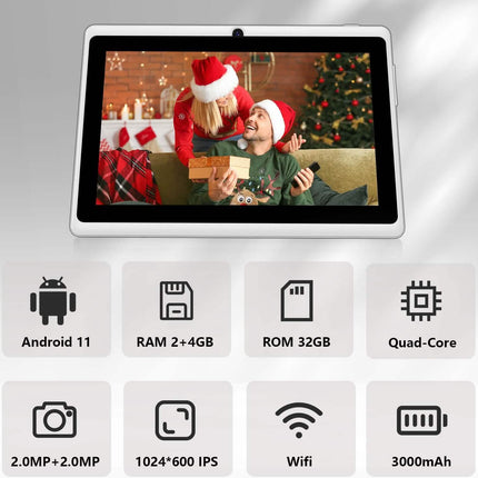 Android Tablet – 7" LCD, 2GB RAM + 4GB Extension, 32GB Storage, Dual Cameras, Wi-Fi, GPS, USB Charging