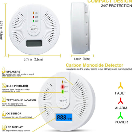 Portable Carbon Monoxide Detector – Battery-Operated CO Alarm