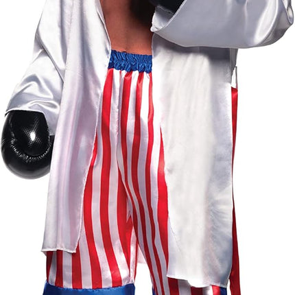 Satin Boxing Champ Two Piece Adult Costume Red, White, and Blue