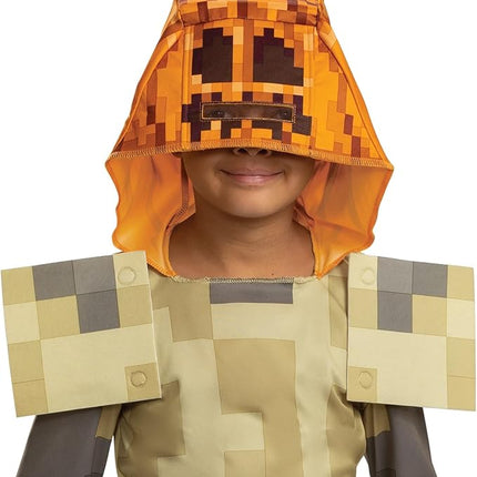 Minecraft Husk Jack O'lantern Costume, Official Minecraft Boys Hooded Jumpsuit