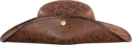 Pirate Tricorn Hat Faux Leather – Colonial Renaissance Costume Cosplay Hat