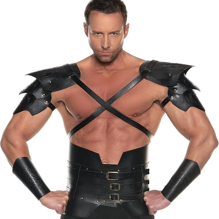 Adult Faux Leather Shoulder Armor Pauldron Viking Pirate Costume Accessories