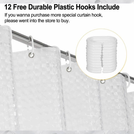 72 Inch FITNATE EVA Shower Clear Curtain Liner