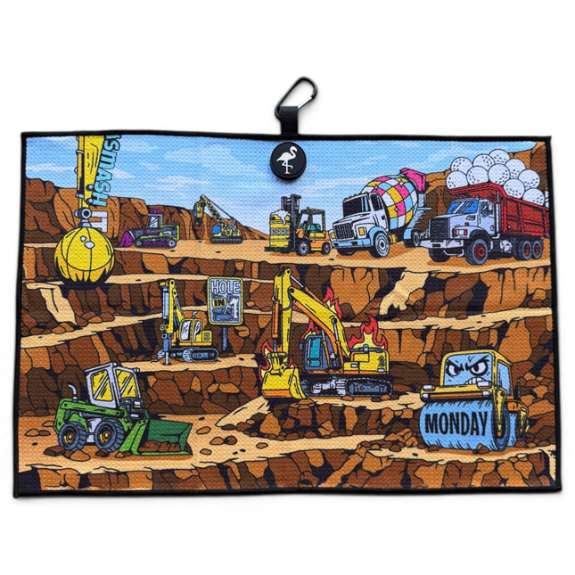 The Wrecking Crew Golf Towel | 24” x 16” Microfiber Towel | Magnetic Clip & Carabiner | Premium Golf Accessory