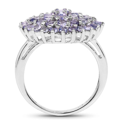 2.52 Carat Genuine Tanzanite .925 Sterling Silver Ring
