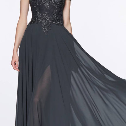 Cinderella Divine 7258W Off The Shoulder Long  Gown