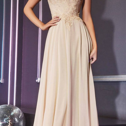 Cinderella Divine 7258W Off The Shoulder Long  Gown