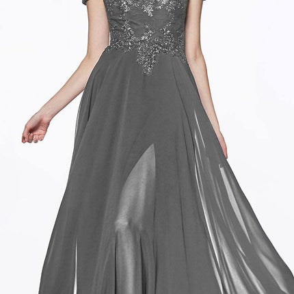 Cinderella Divine 7258W Off The Shoulder Long  Gown