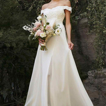 Cinderella Divine 7258W Off The Shoulder Long  Gown