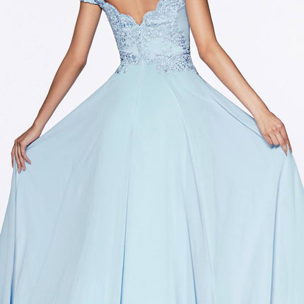 Cinderella Divine 7258 Off The Shoulder Long Gown