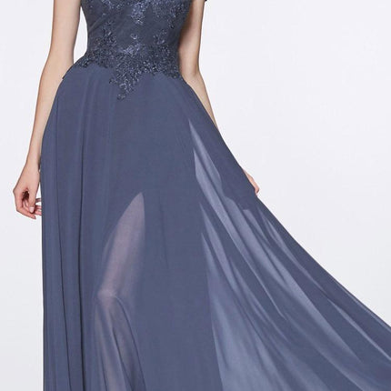 Cinderella Divine 7258W Off The Shoulder Long  Gown