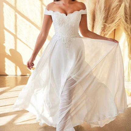 Cinderella Divine 7258W Off The Shoulder Long  Gown