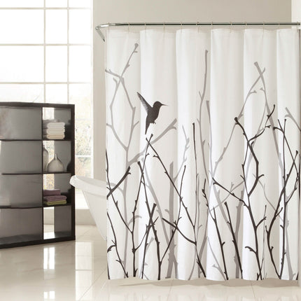 72x72" Bird Branches Polycotton Spa Bath Shower Curtain