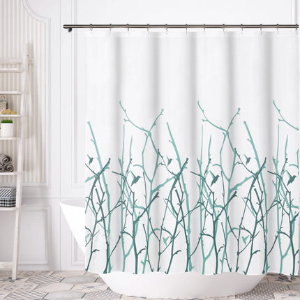 72x72" Bird Branches Polycotton Spa Bath Shower Curtain