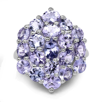 5.28 Carat Genuine Tanzanite .925 Sterling Silver Ring