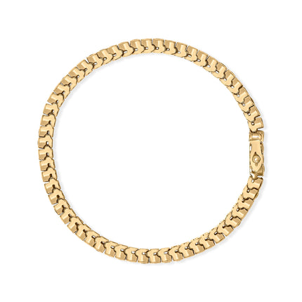14K Yellow Gold 1 3/4 Cttw Diamond and 5.0 Cttw Blue Sapphire Bezel Set Tennis Bracelet (G-H Color, SI1-SI2 Clarity) - 7" Inches