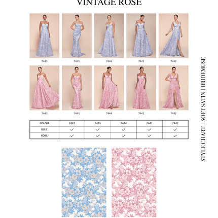 Ladivine 7444 Dress A-Line Soft Satin Print Dress