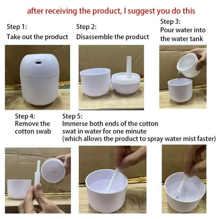 7.44Oz Portable Aromatherapy USB Powered Humidifier with LED Night Light