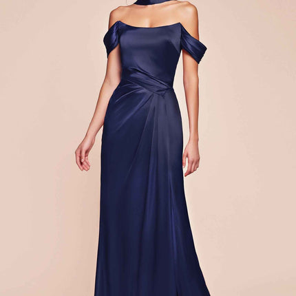 Ladivine 7452 Dress Off the Shoulder Lace Up Corset Satin Gown