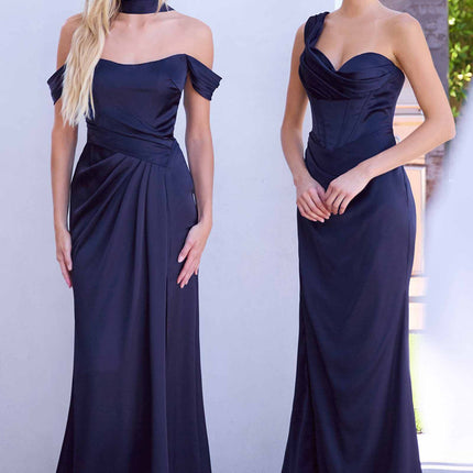 Ladivine 7452 Dress Off the Shoulder Lace Up Corset Satin Gown