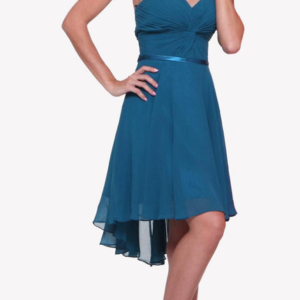 CLEARANCE - Cinderella Divine 7456 Short A-Line Strapless Chiffon Dress (Size 12)