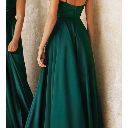 Ladivine 7485 Long Sweetheart Soft Satin A-Line Formal Dress