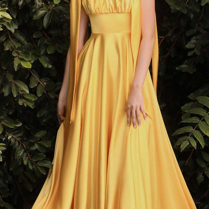 Cinderella Divine 7490 Long Soft Satin A-Line Dress