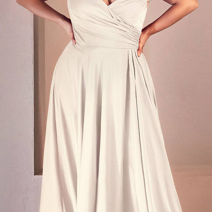 Ladivine 7493W Long A-Line Off the Shoulder Satin Bridal Dress